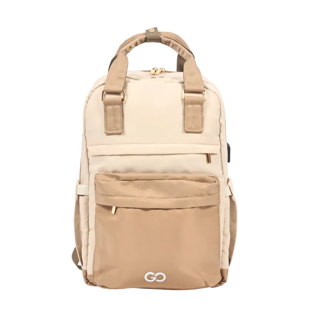 Rucksack mit USB-Anschluss 22L beige