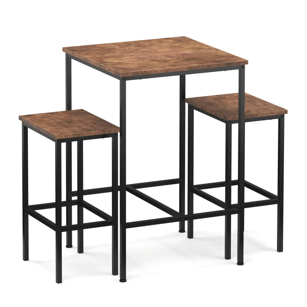 Bartisch mit Barhocker Set Vintage BONITA 60 x 60 x 90 cm