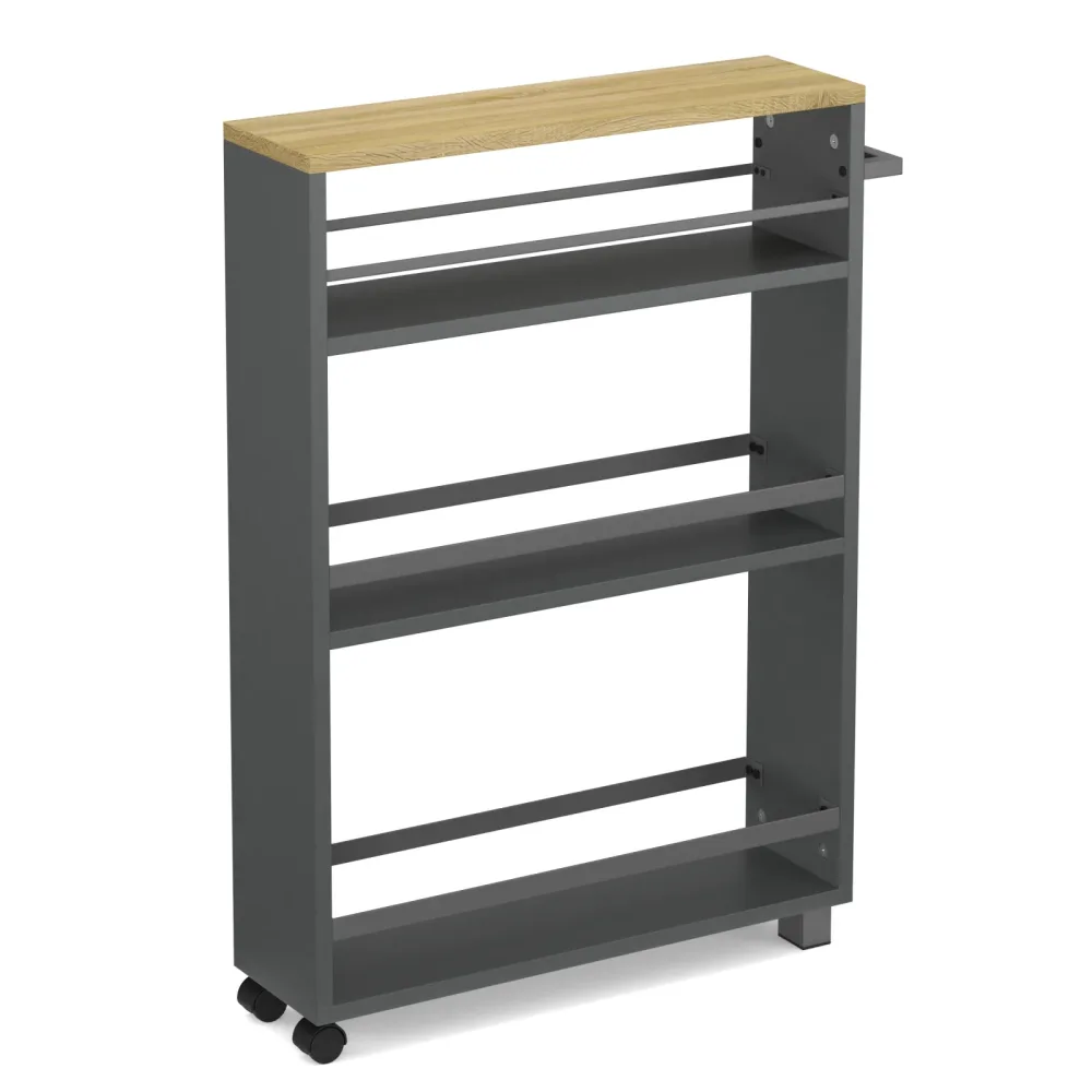 Nischenregal schmal 15 x 54 x 78 cm anthrazit/hellbraun