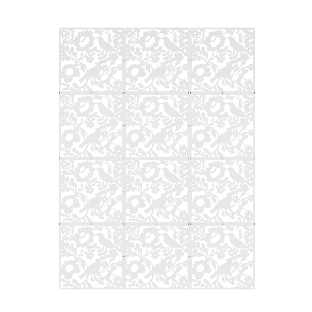 Raumteiler hängend FLOWER 12er Set 40 x 40 cm weiss