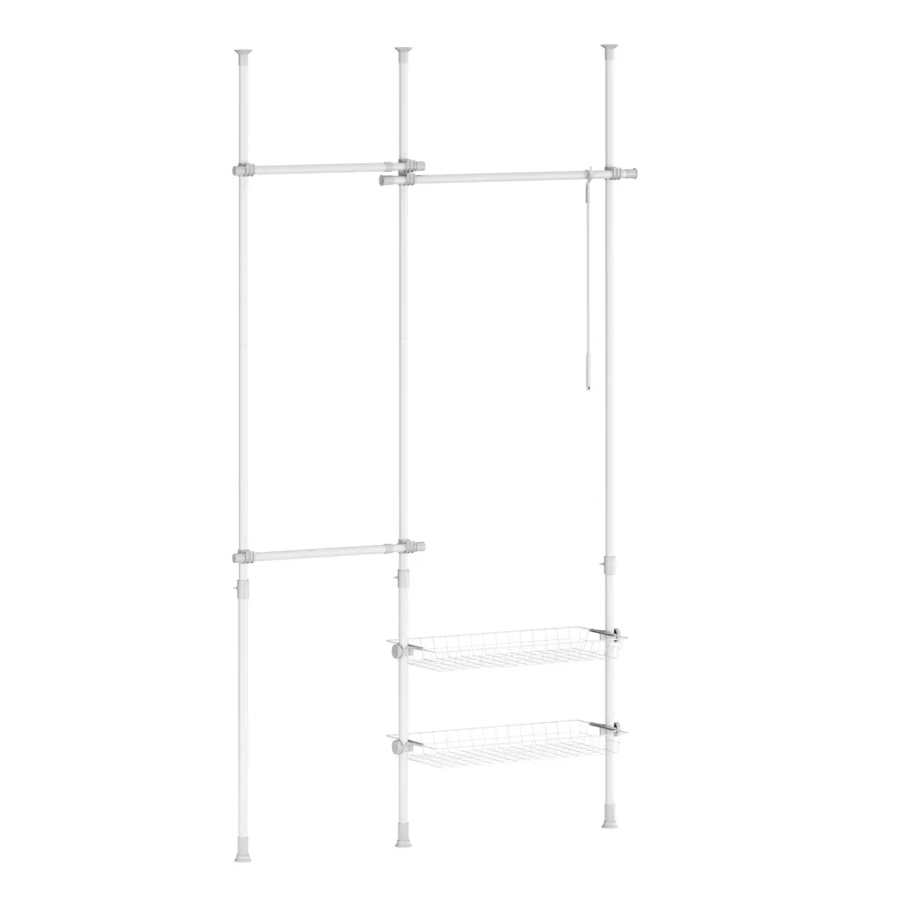 Kleiderständer verstellbar 107 - 280 cm weiss