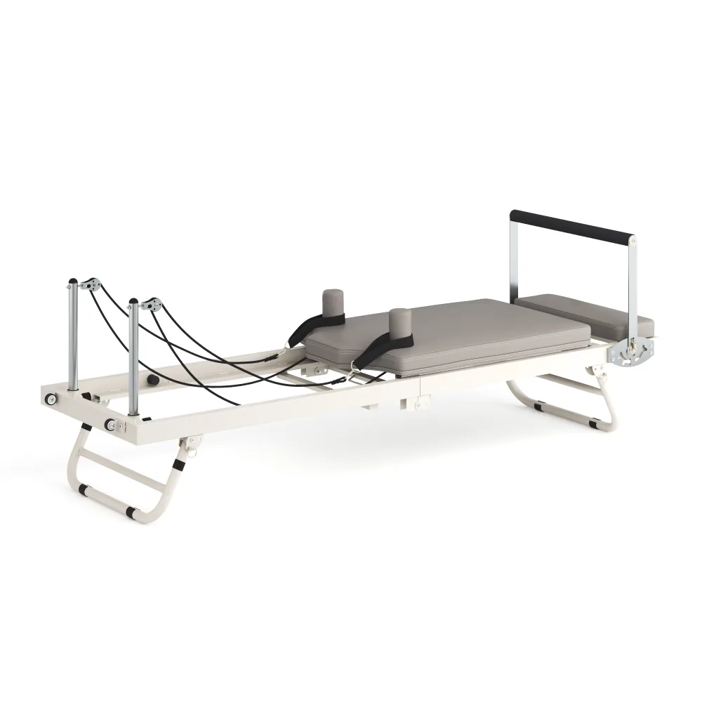 Pilates Reformer klappbar weiss/grau