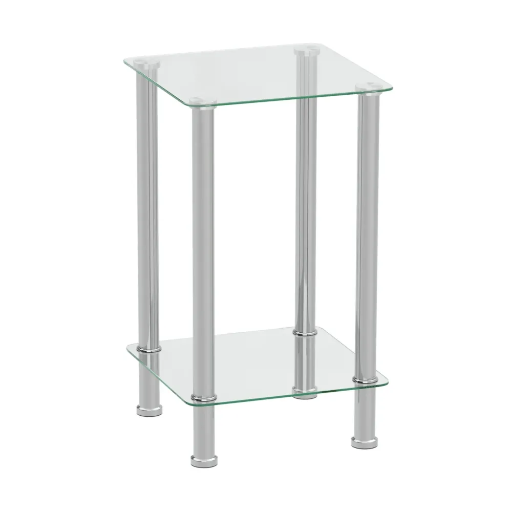 Beistelltisch Glas JUNIPER 39 x 39 x 77 cm silber