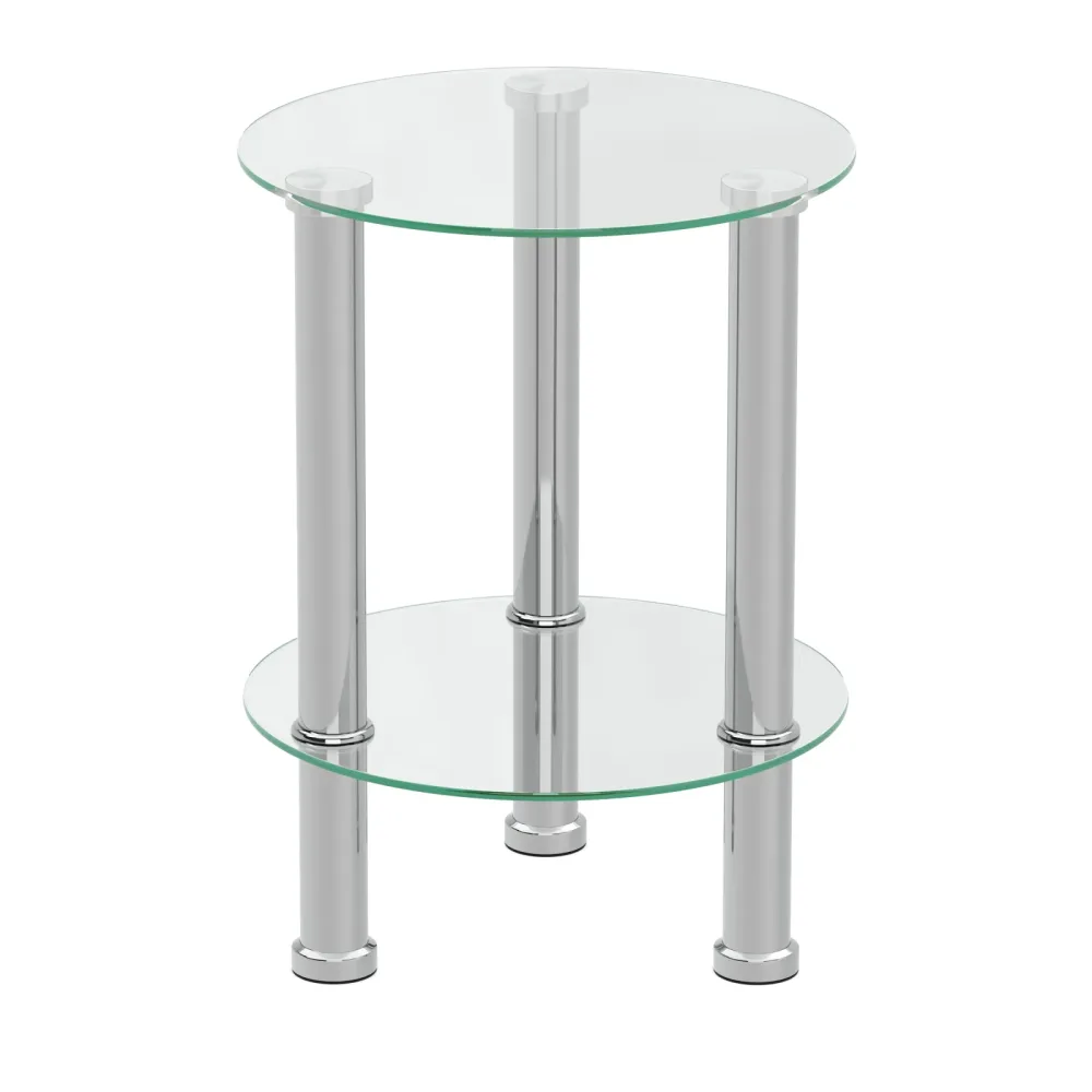 Beistelltisch Glas JUNIPER rund 35 x 47 cm silber