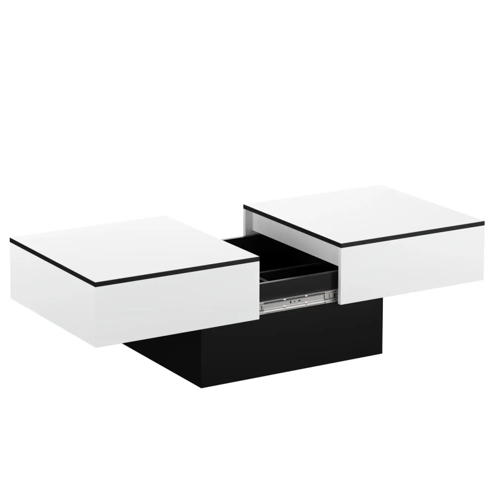Beistelltisch VOLEVO mit Stauraum 113 x 60 x 40 cm weiss/schwarz