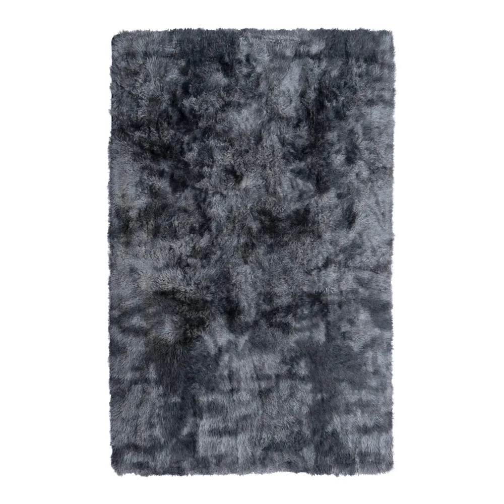 Hochflor Teppich flauschig 120 x 180 cm schwarz