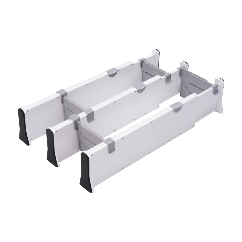 Schubladenteiler verstellbar Set 7-teilig weiss/grau