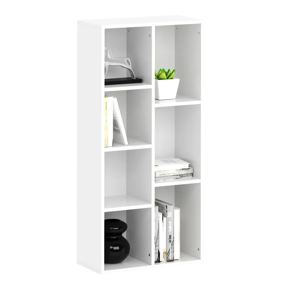 Bücherregal CYNTHIA 7 Fächer 50 x 106 cm weiss