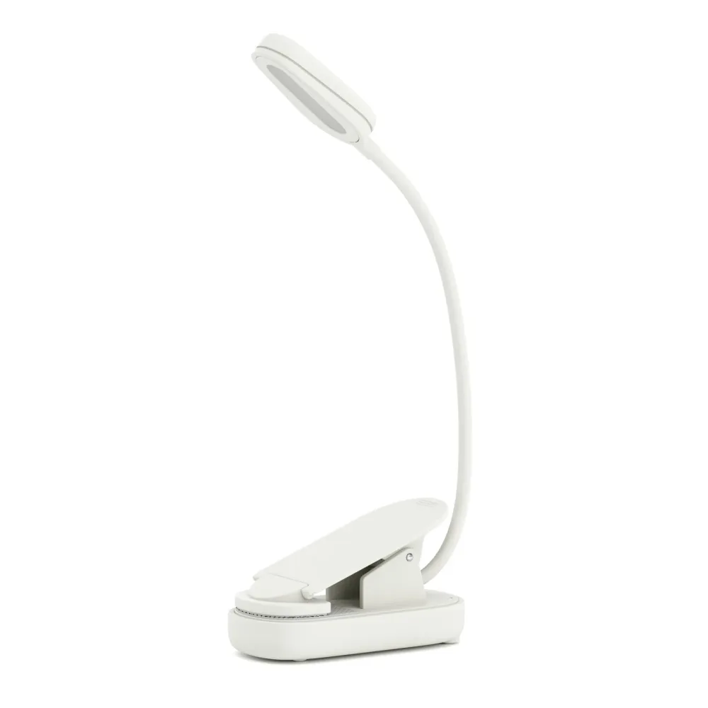 LED Klemmleuchte Leselampe mit Akku weiss