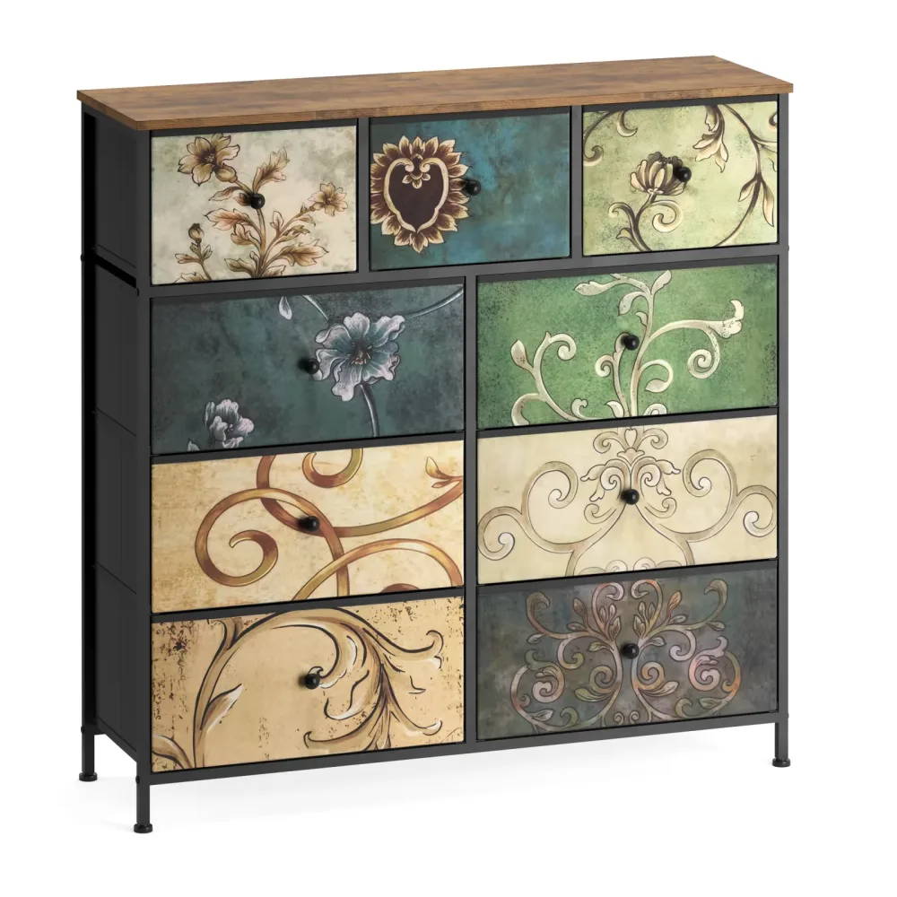Kommode Vintage FIORELLA 9 Schubladen 100 x 100 cm