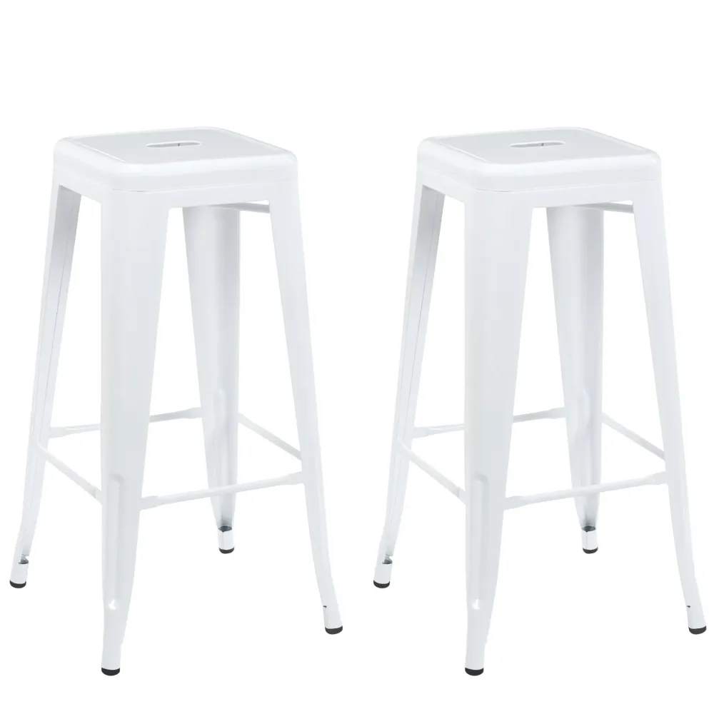 Barhocker Metall METALLIX 2er Set weiss