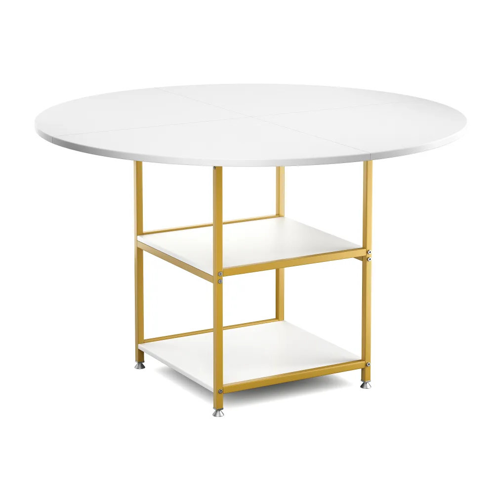 Esstisch GUSTAW rund 120 cm weiss/gold
