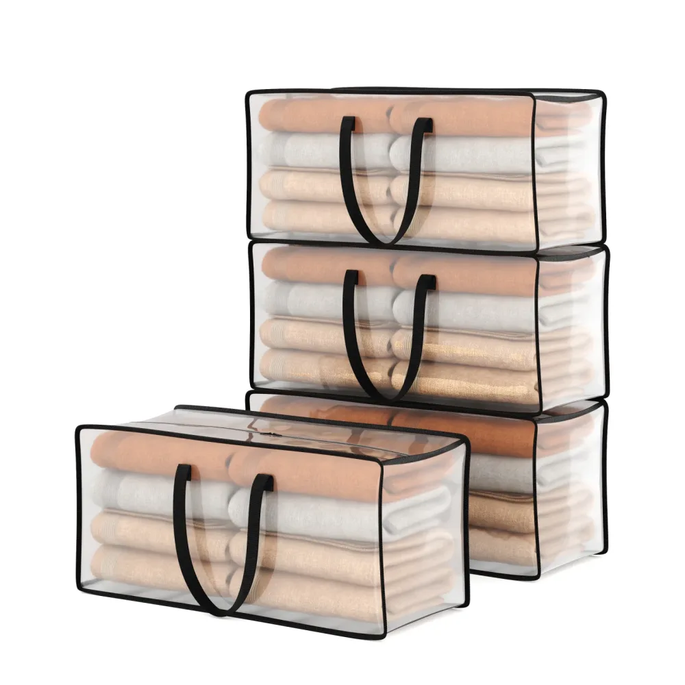 Aufbewahrungstasche 90L 4er Set transparent