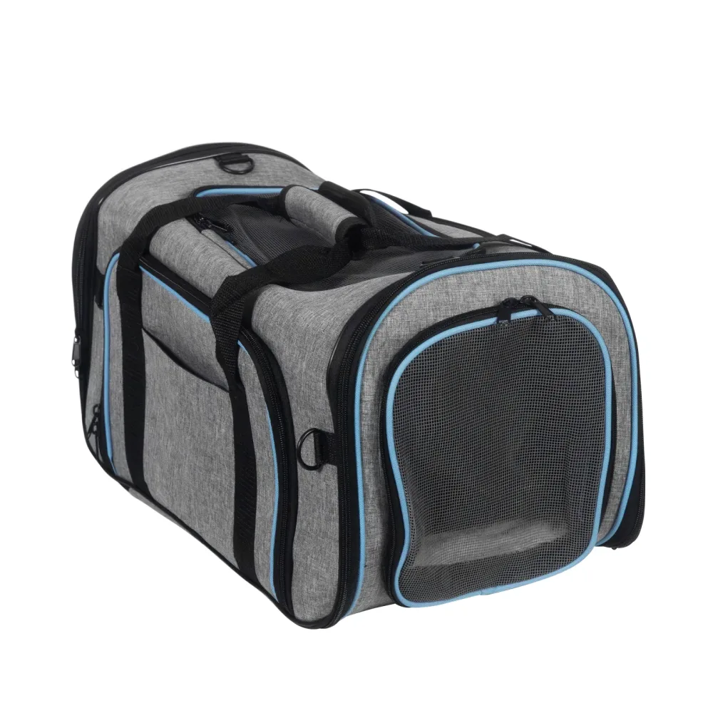 Transportbox für Haustiere erweiterbar 45 x 28 x 28 cm grau