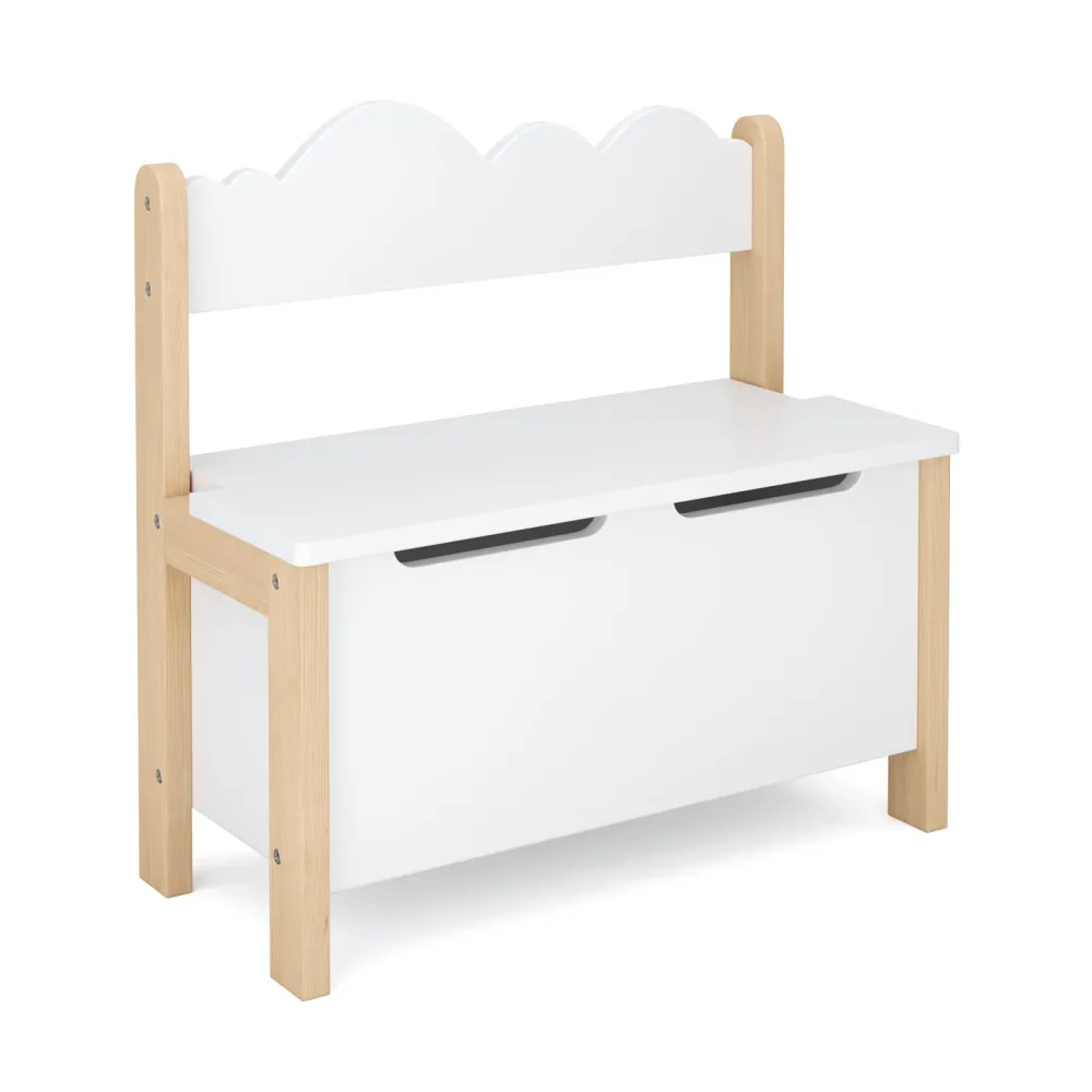 Kindersitzbank mit Stauraum DREAMYCLOUD 60 x 55 cm weiss/natur