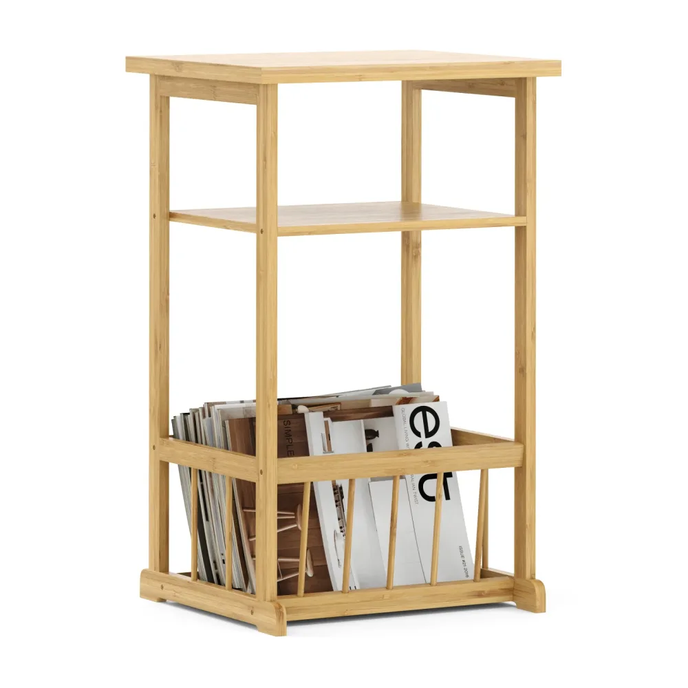 Beistelltisch Bambus mit Zeitungsablage 45 x 37 x 72 cm natur