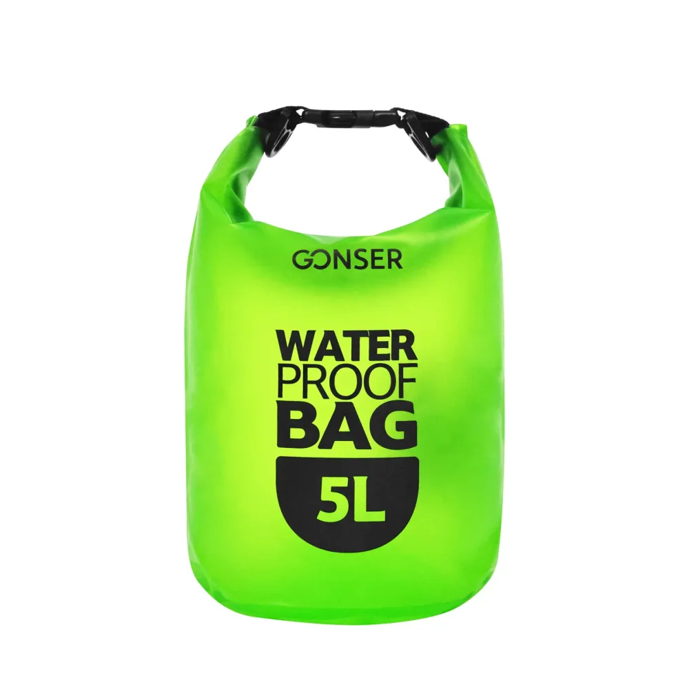 Dry Bag Tasche wasserdicht transparent grün 5L