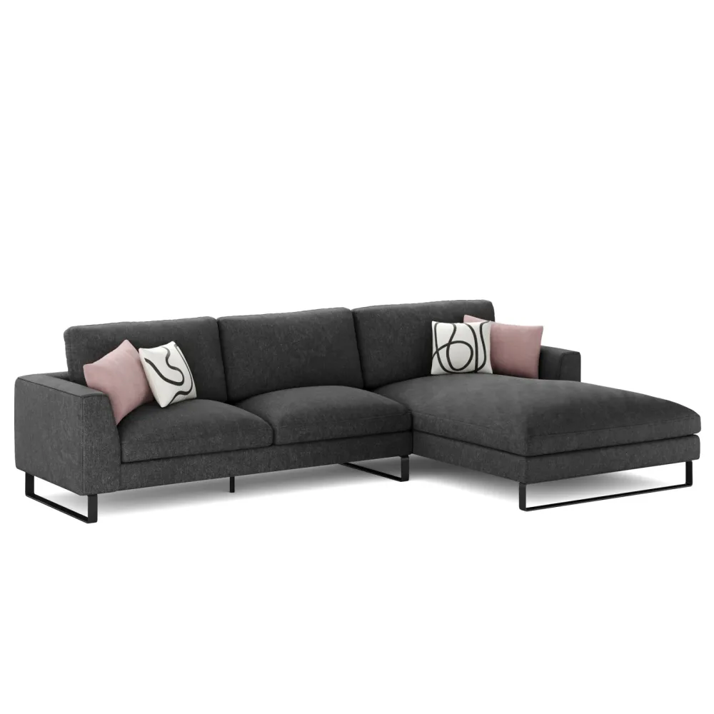 Ecksofa THILO rechts anthrazit