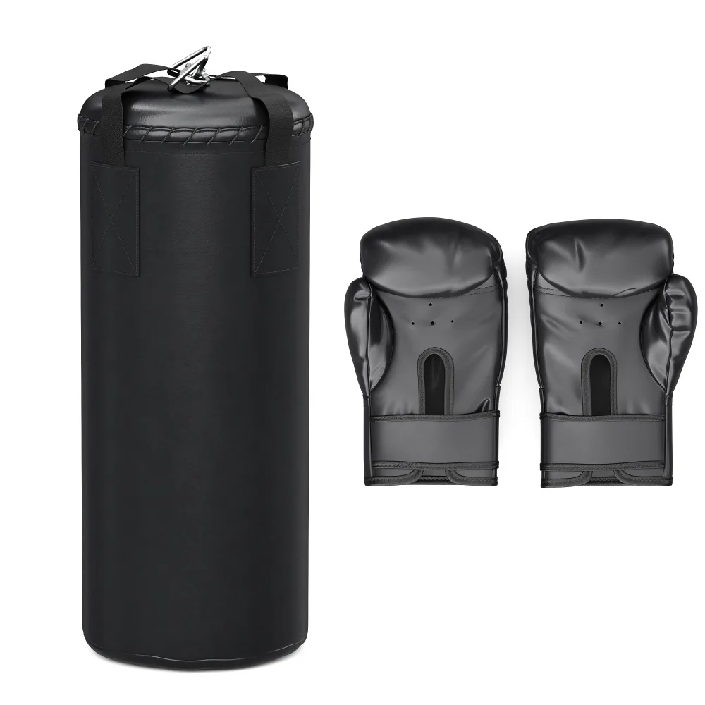 Boxsack Set für Kinder mit Handschuhen schwarz
