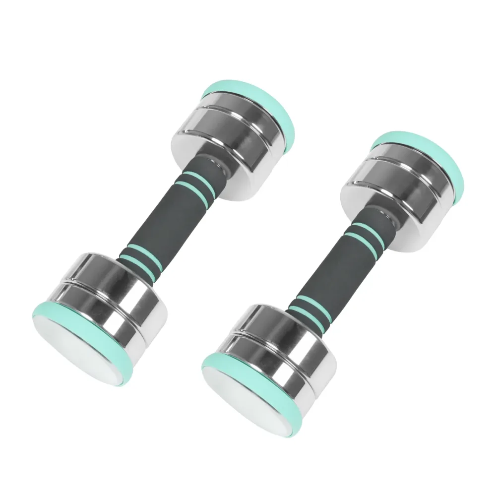 Kurzhantel verstellbar 2 x 2.5 - 5 kg silber/türkis