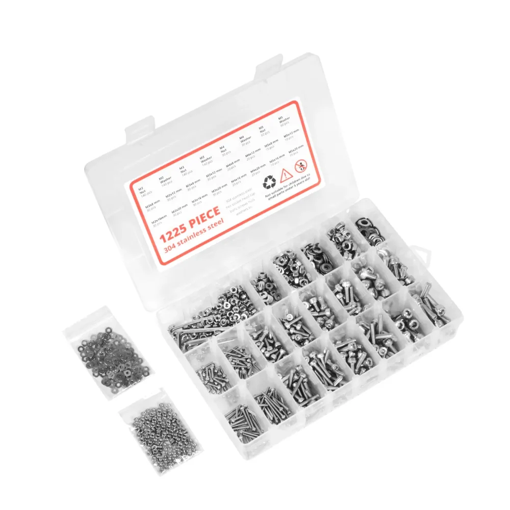 Gewindeschrauben Zylinderkopf Set 1225-teilig