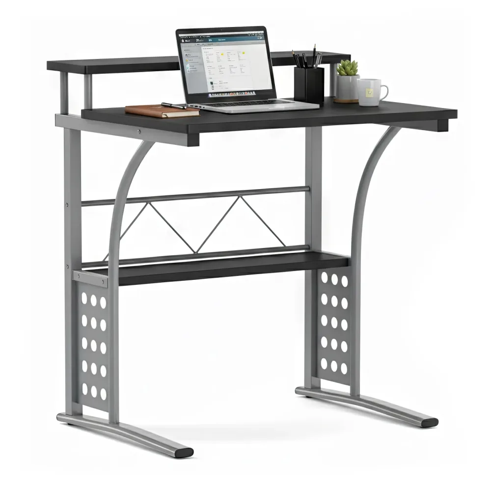 Schreibtisch BREND 71 x 52 x 84 cm schwarz/silber