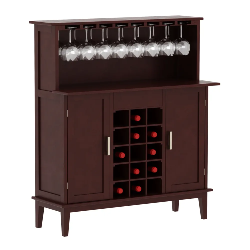 Weinregal Sideboard Holz für 15 Flaschen braun