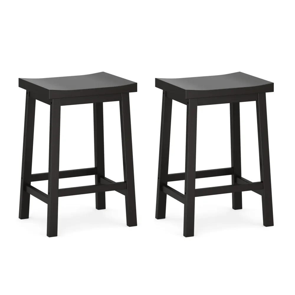Barhocker Holz VELARI 2er Set schwarz