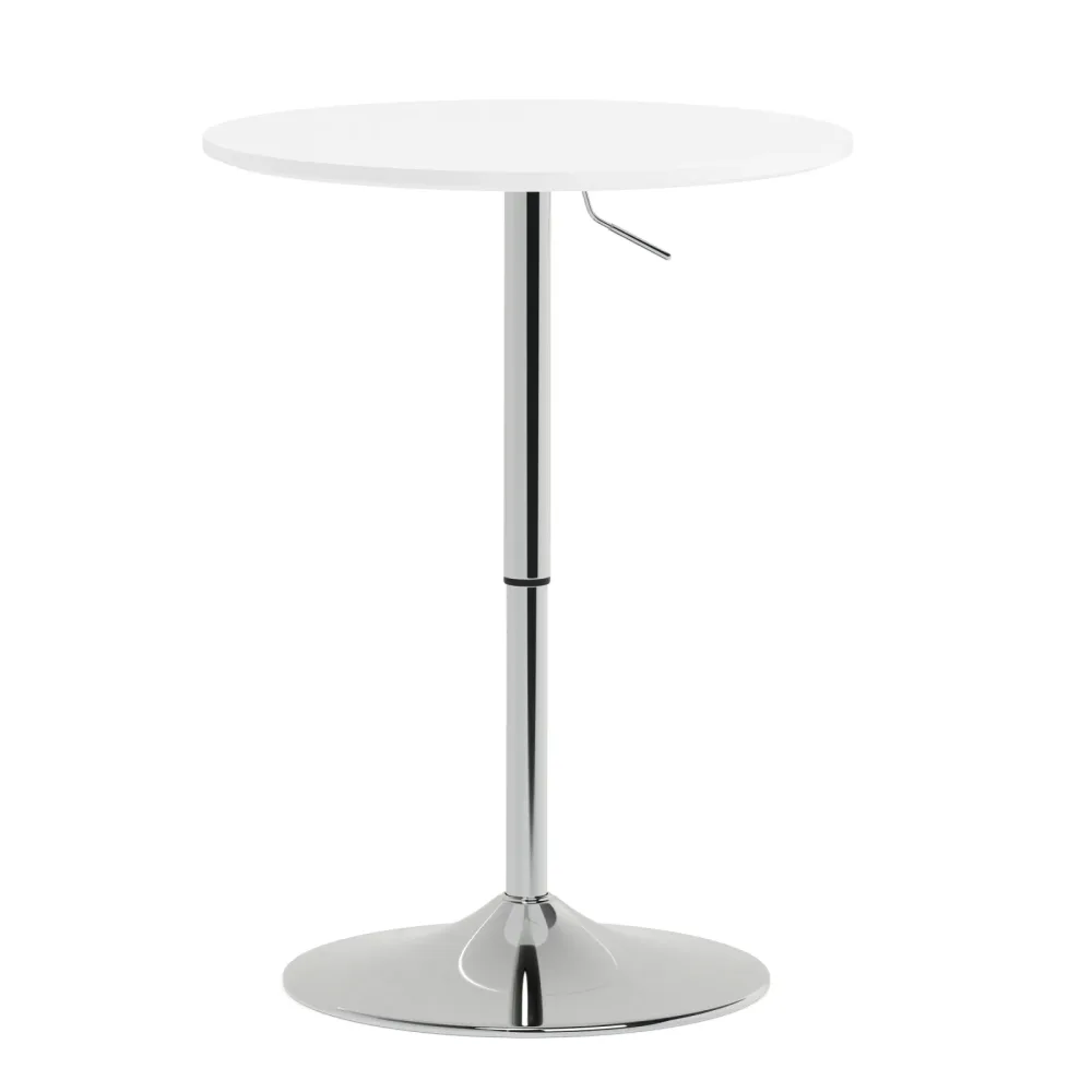 Bistrotisch Stehtisch ENZO rund 60 x 56 - 78 cm weiss/silber