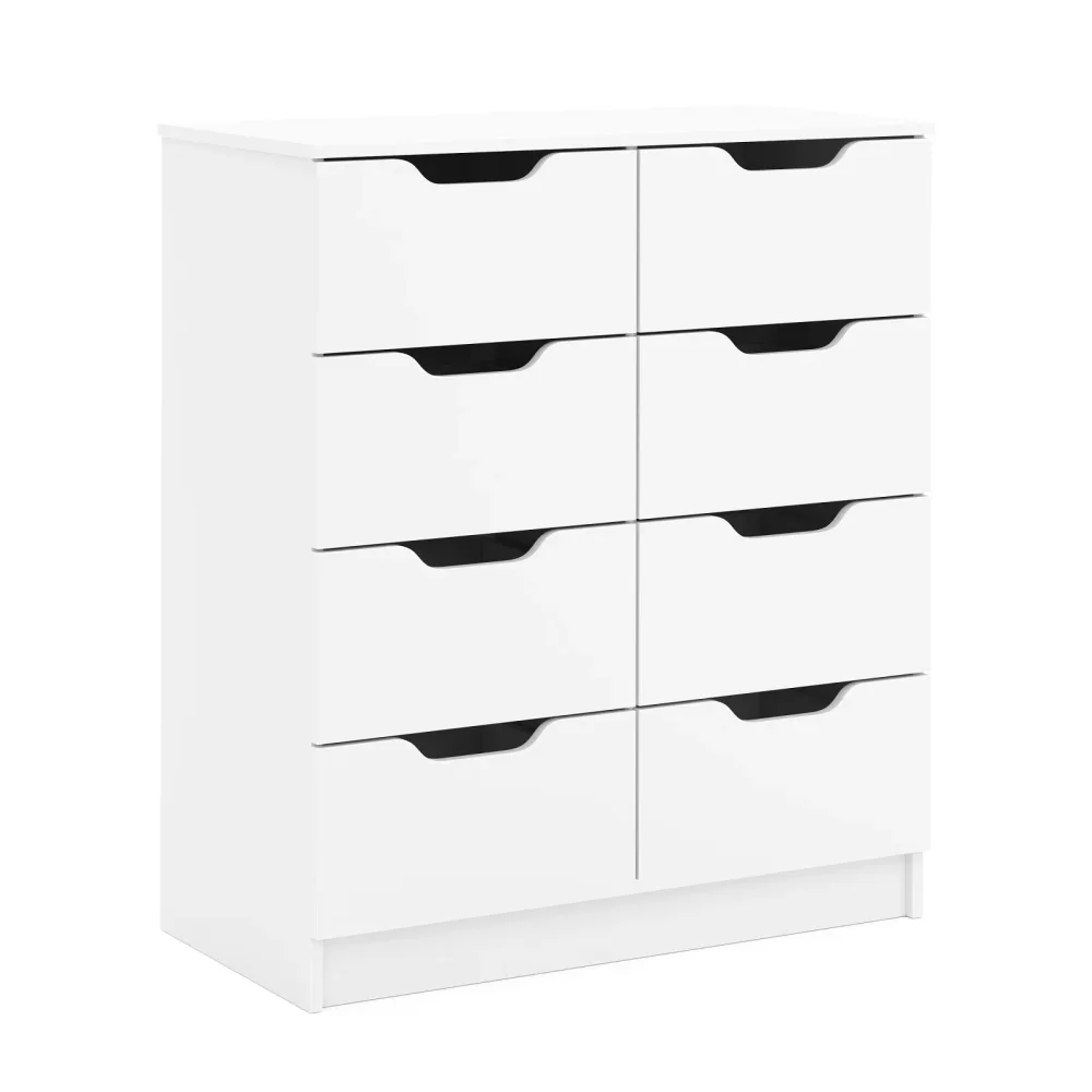 Kommode SENA 8 Schubladen 80 x 91 cm weiss