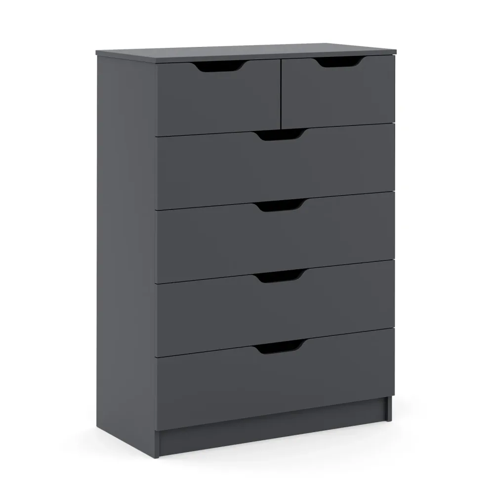 Kommode SENA 6 Schubladen 82 x 113 cm anthrazit