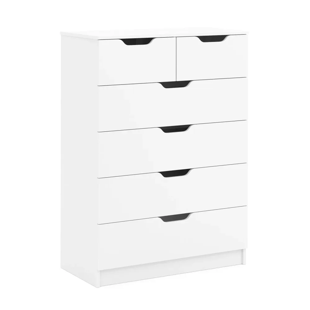 Kommode SENA 6 Schubladen 82 x 113 cm weiss