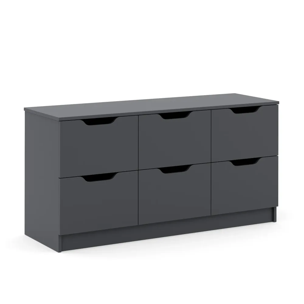 Kommode SENA 6 Schubladen 122 x 61 cm anthrazit