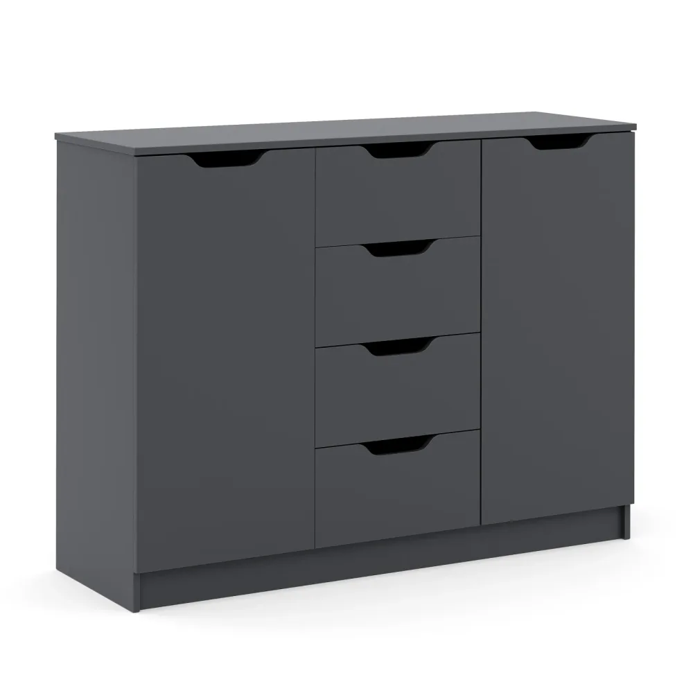 Kommode SENA 4 Schubladen 2 Türen 122 x 92 cm anthrazit