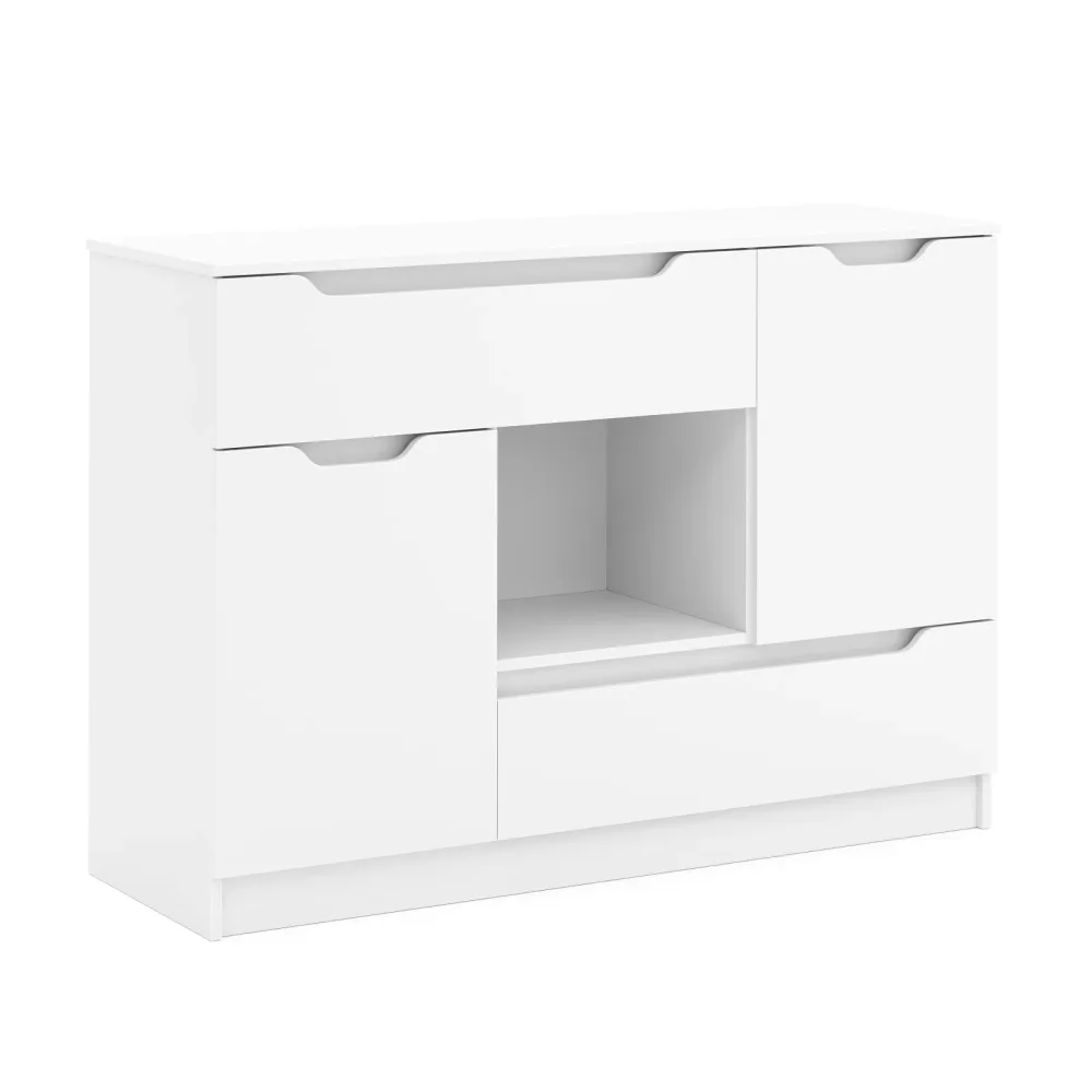 Kommode SENA 2 Schubladen 2 Türen 120 x 84 cm weiss