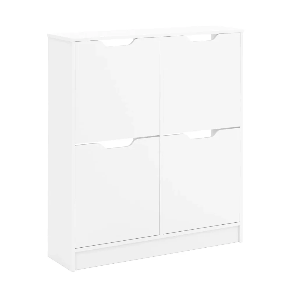 Schuhschrank SENA 4 Kippfächer 90 x 100 cm weiss
