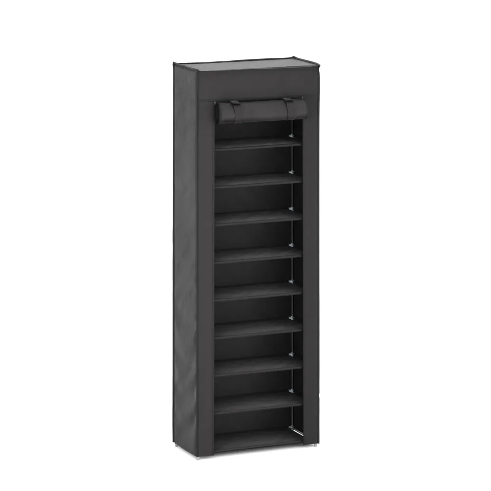Schuhschrank faltbar 60 x 29 x 175 cm schwarz