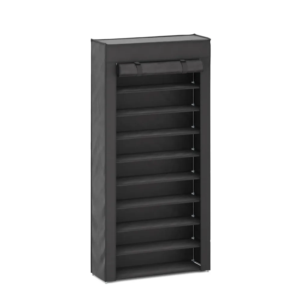 Schuhschrank faltbar 86 x 29 x 175 cm schwarz