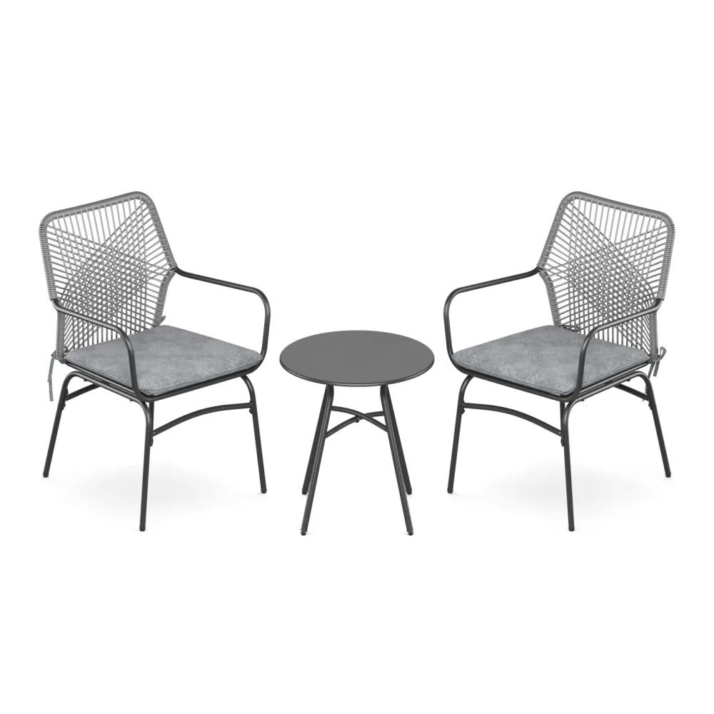 Gartenmöbel Set FERNO 3-teilig grau
