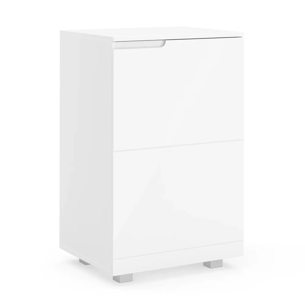 Kommode AVILA 1 Tür 50 x 80 cm Hochglanz weiss