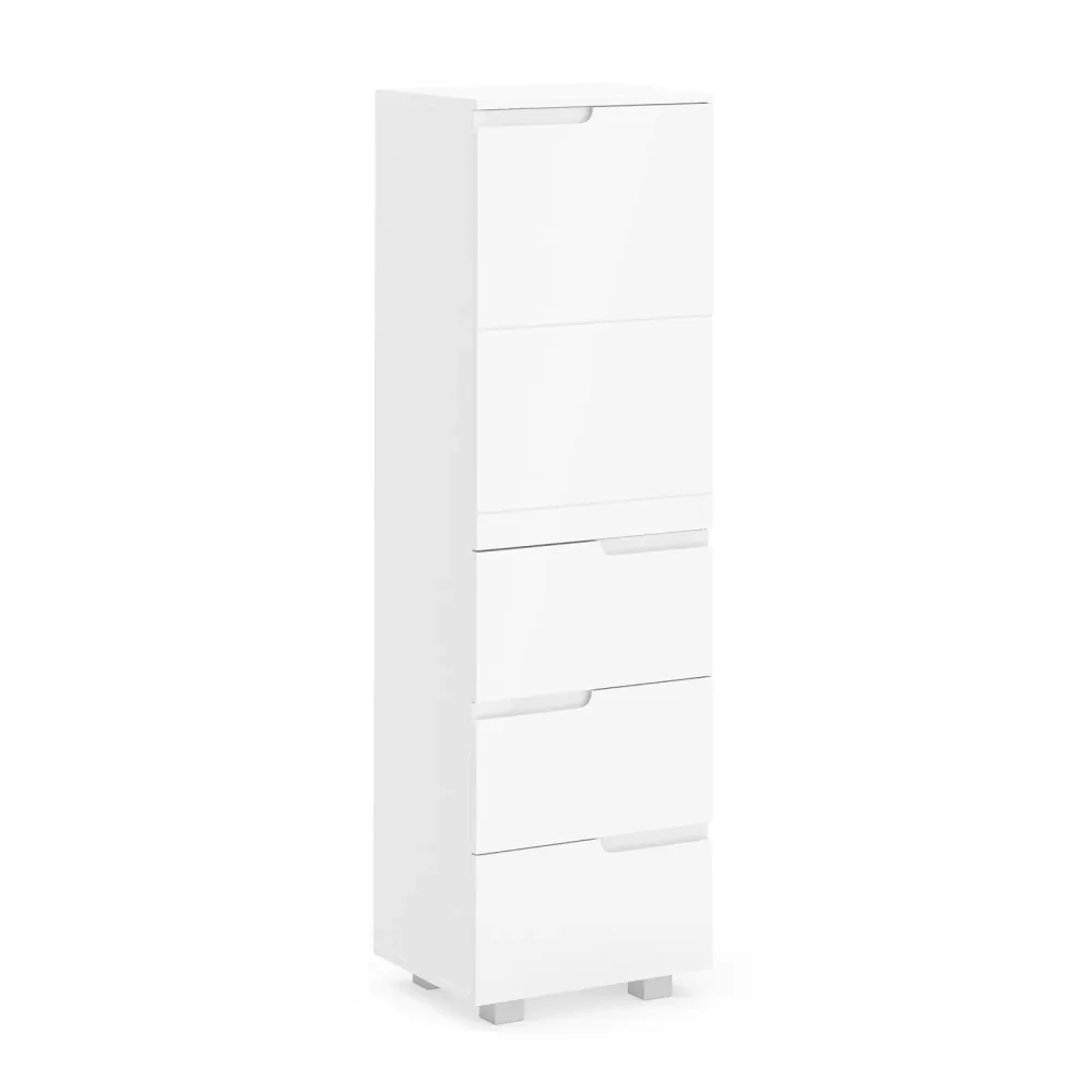 Badezimmerschrank AVILA 40 x 135 cm Hochglanz weiss
