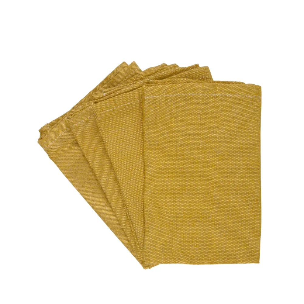 Serviette 35 x 35 cm 4er Set gelb
