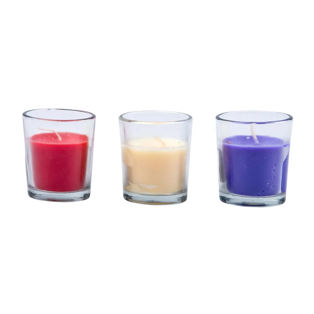 Duftkerze Set 3-teilig 5 x 6 cm bunt