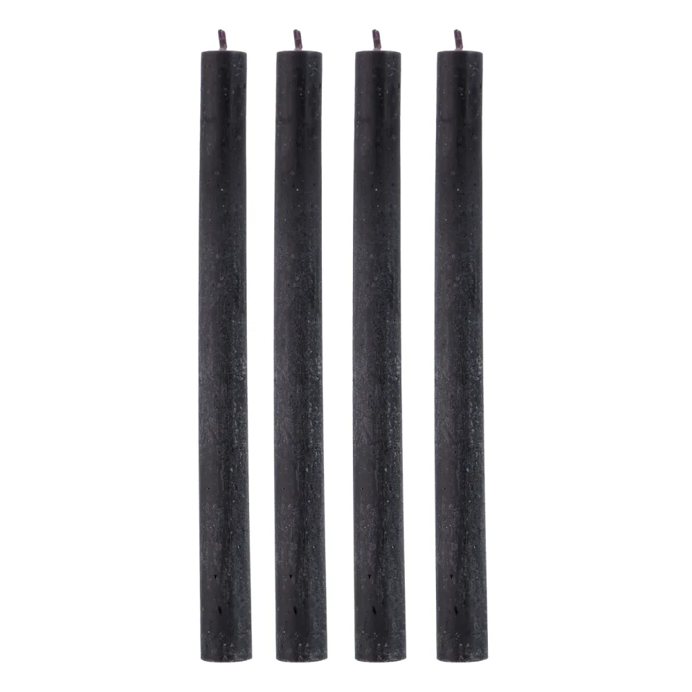 Stabkerze 26 cm 4er Set schwarz