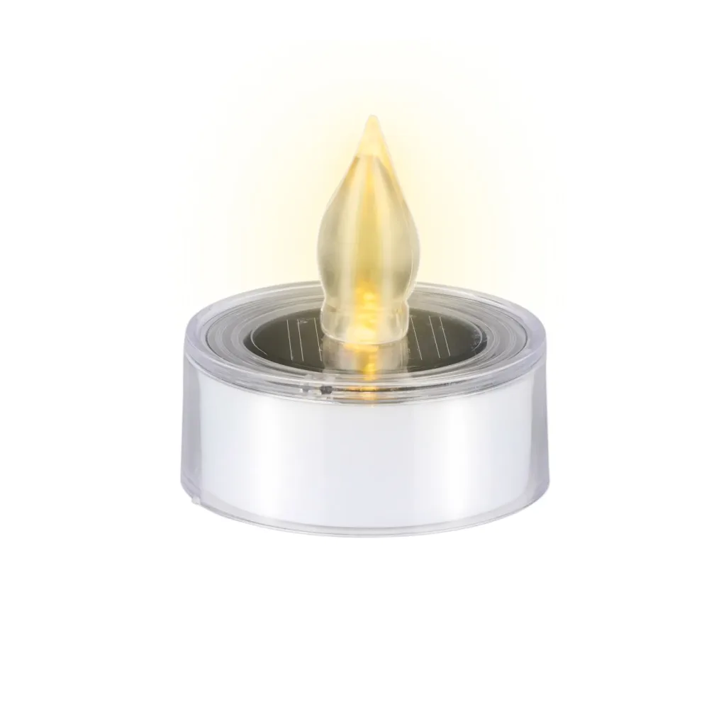 Teelicht solar 6 x 5 cm 2er Set silber