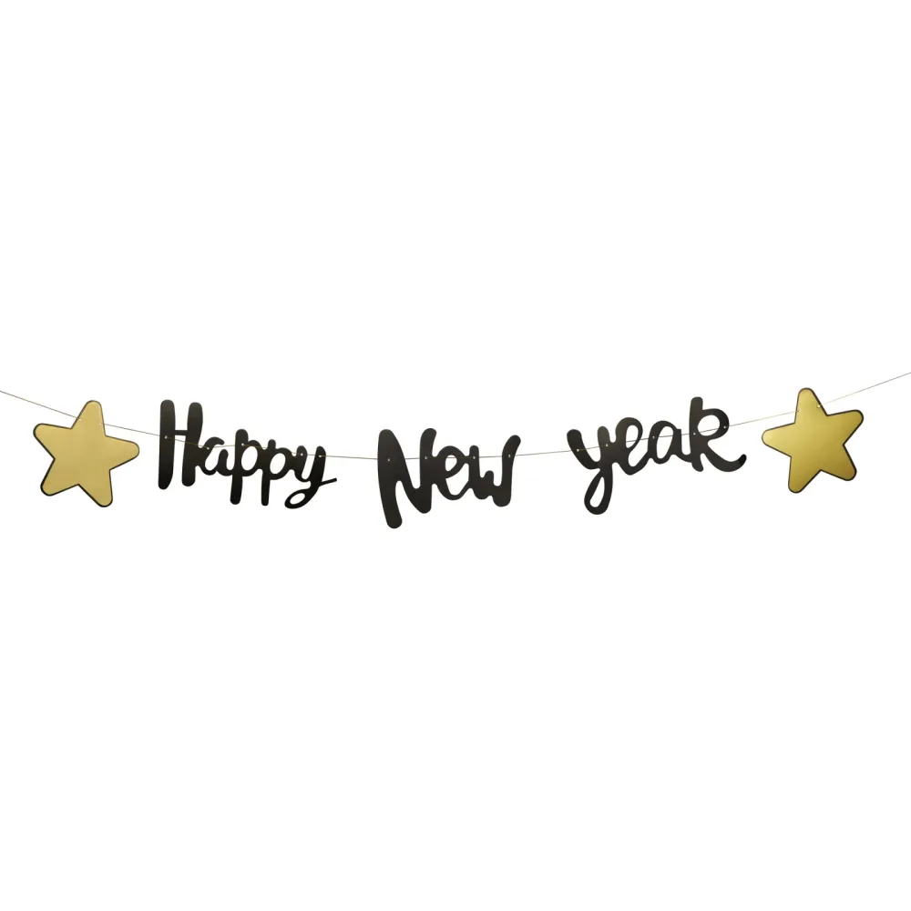 Girlande HAPPY NEW YEAR 3 m gold