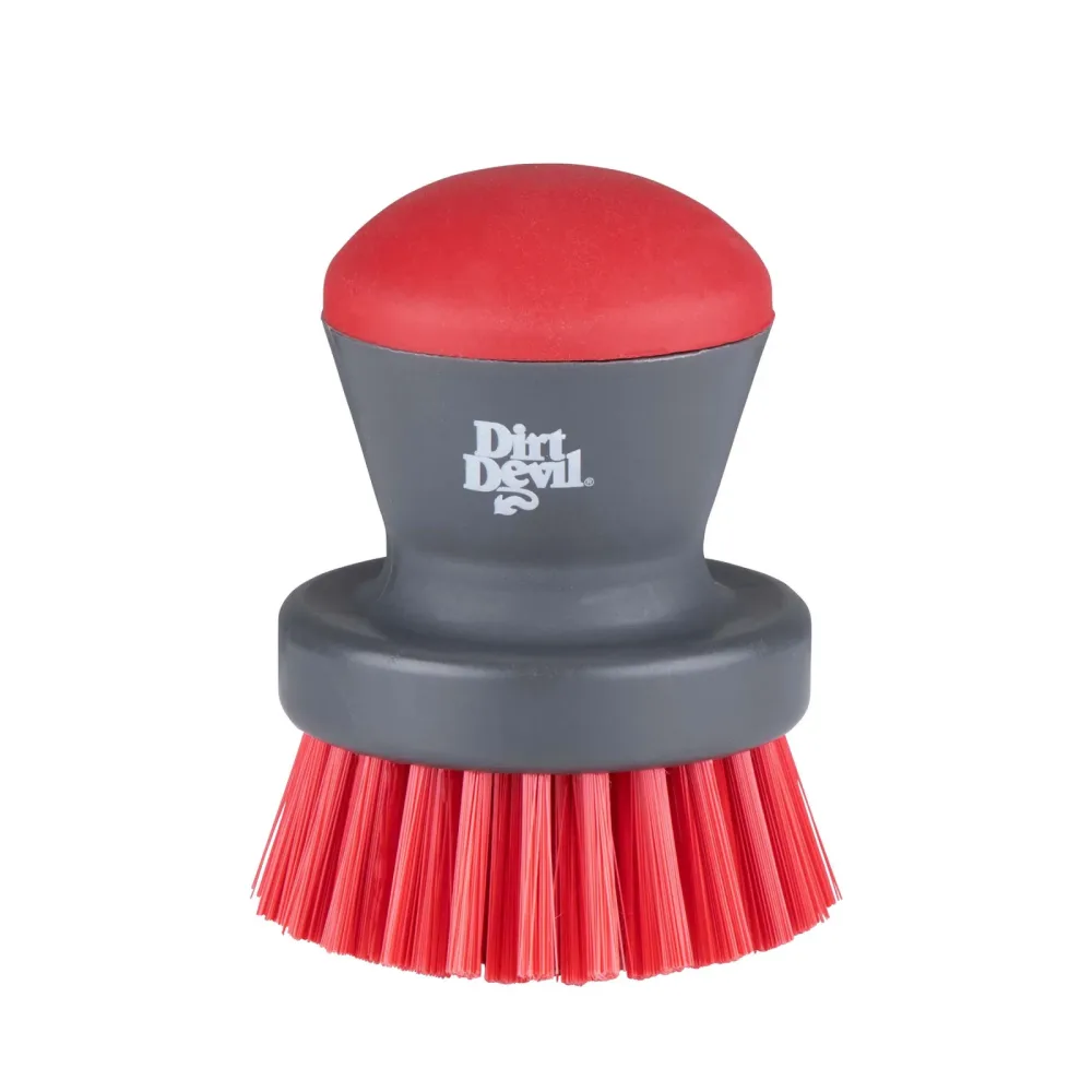 Reinigungsbürste Scheuerbürste rund 7 cm grau/rot