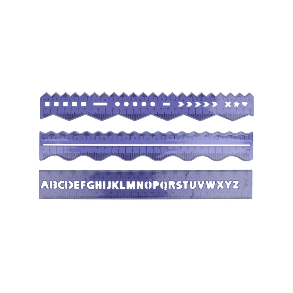 Lineal Set 30 cm 3-teilig blau