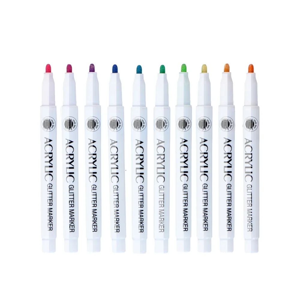 Acrylmarker Set Glitzer 10-teilig bunt