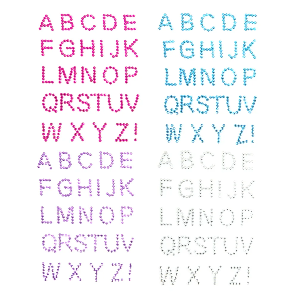 Sticker Aufkleber Strass-Buchstaben Set 27-teilig
